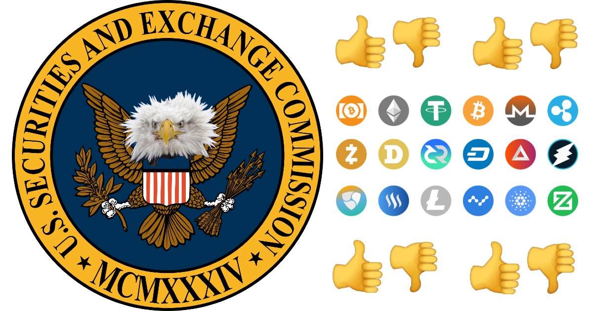 SEC and crypto - thumbs up and down